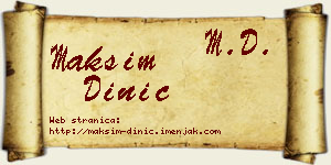 Maksim Dinić vizit kartica